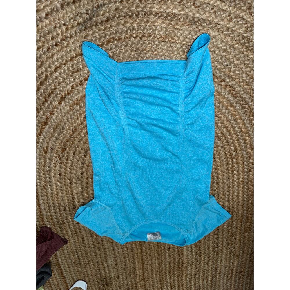 Athleta ruched seamless workout shirt in blue size xs - Picture 3 of 5